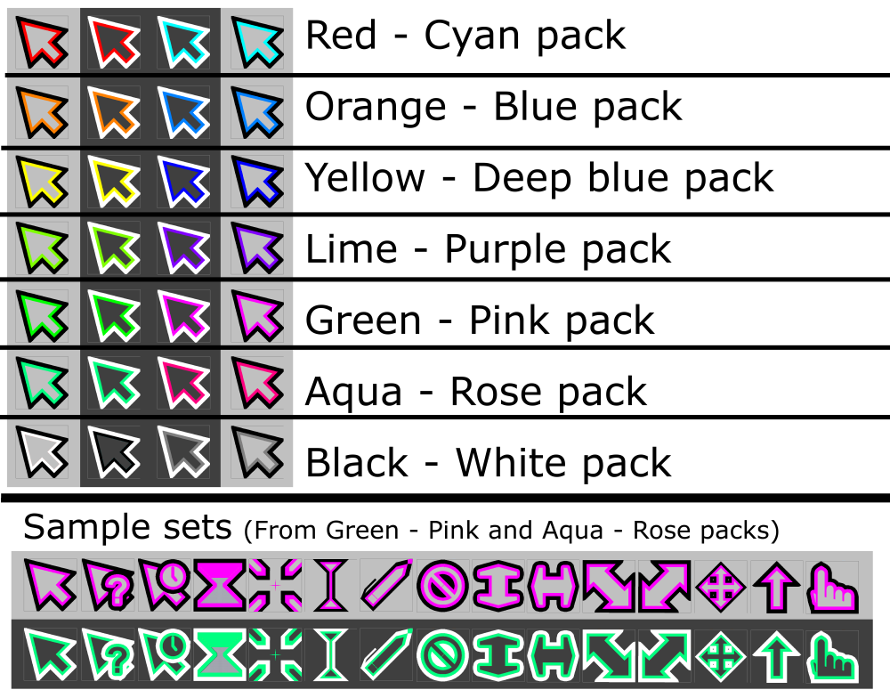 [Image of the colour options in the hollow range]
