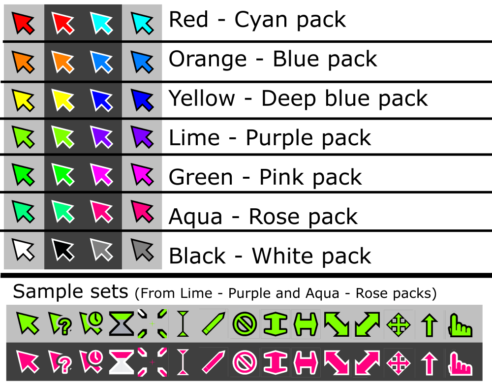 [Image of the colour options in the small range]