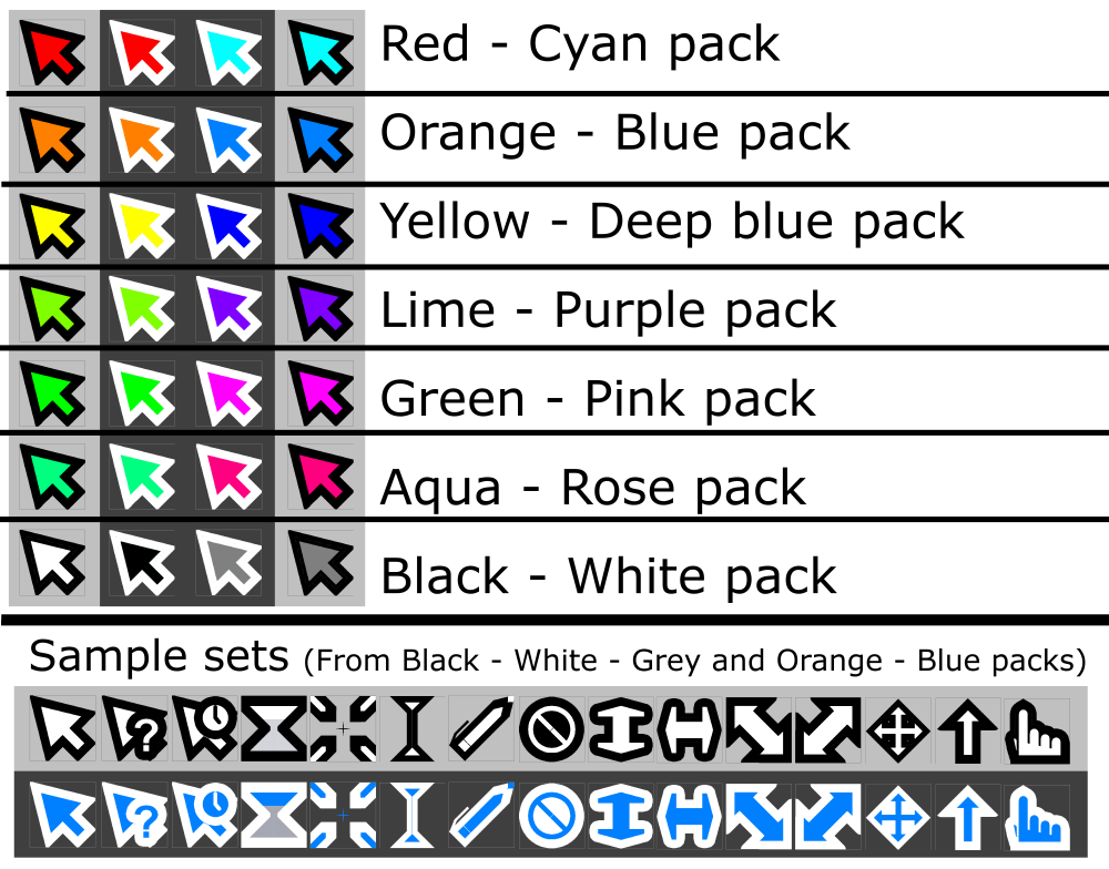 [Image of the colour options in the thick range]